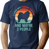 Chow Chow T-Shirt - Retro Graphic Tee for Men & Women - Navy