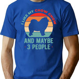 Chow Chow T-Shirt - Retro Graphic Tee for Men & Women - Blue