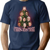 Chris-mas Tree T-Shirt - Retro Graphic Tee for Men & Women - Navy