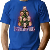 Chris-mas Tree T-Shirt - Retro Graphic Tee for Men & Women - Blue