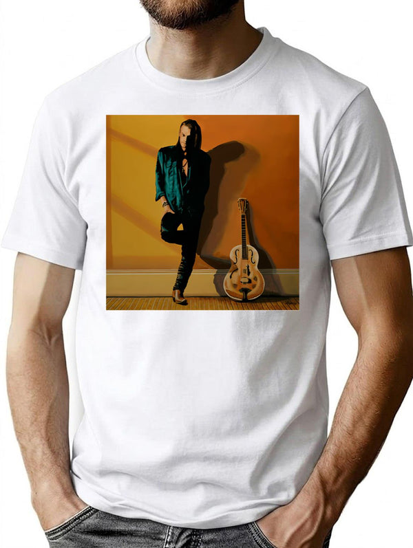 Chris Whitley Painting Classic T-Shirt for Men & Women, T-Shirts Graphic Tee - White