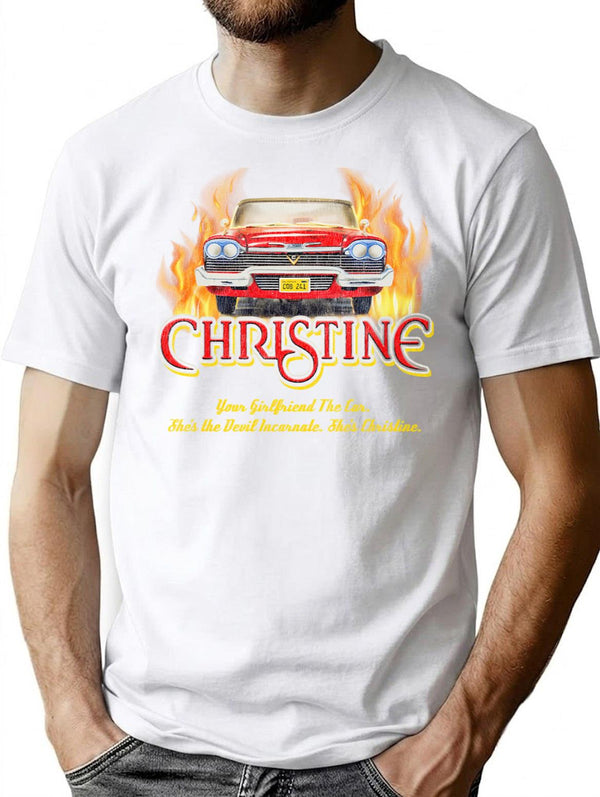 Christine 58 Plymouth Fury Worn T-Shirt for Men & Women, T-Shirts Graphic Tee - White