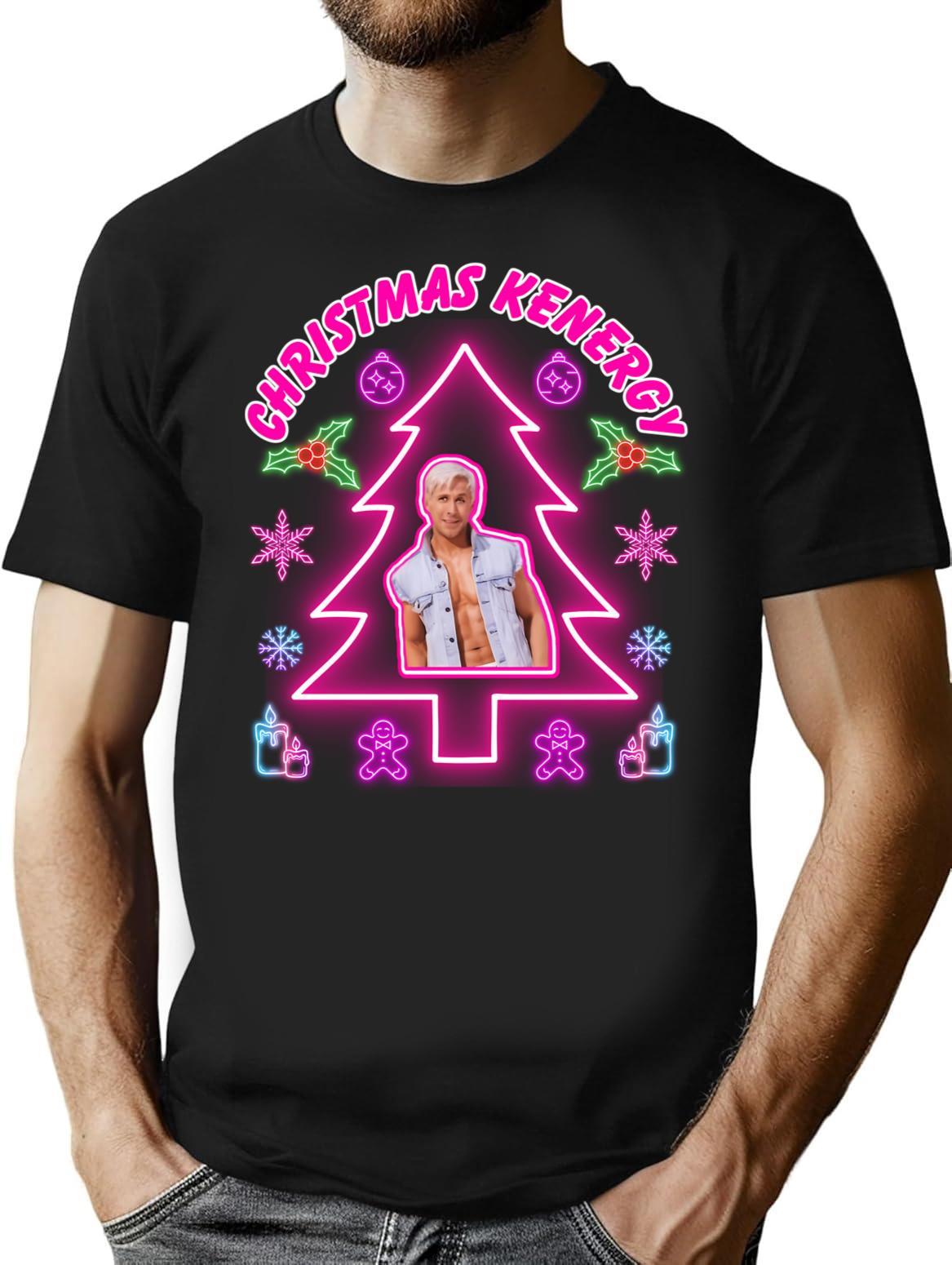 Christmas Kenergy T-Shirt - Retro Graphic Tee for Men & Women - Black