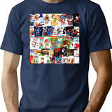 Christmas Movie Collage T-Shirt - Retro Graphic Tee for Men & Women - Navy