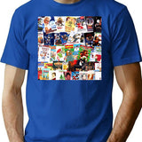 Christmas Movie Collage T-Shirt - Retro Graphic Tee for Men & Women - Blue
