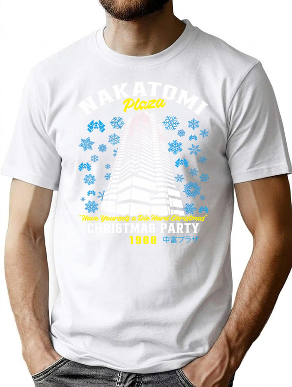 Christmas Nakatomi Building Die Hard T-Shirt for Men & Women, T-Shirts Graphic Tee - White