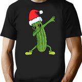 Christmas Pickle Dab Pickle Christmas T-Shirt - Retro Graphic Tee for Men & Women - Black