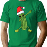 Christmas Pickle Dab Pickle Christmas T-Shirt - Retro Graphic Tee for Men & Women - Green