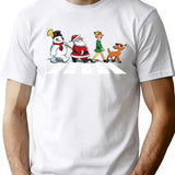 Christmas Road T-Shirt - Retro Graphic Tee for Men & Women - White