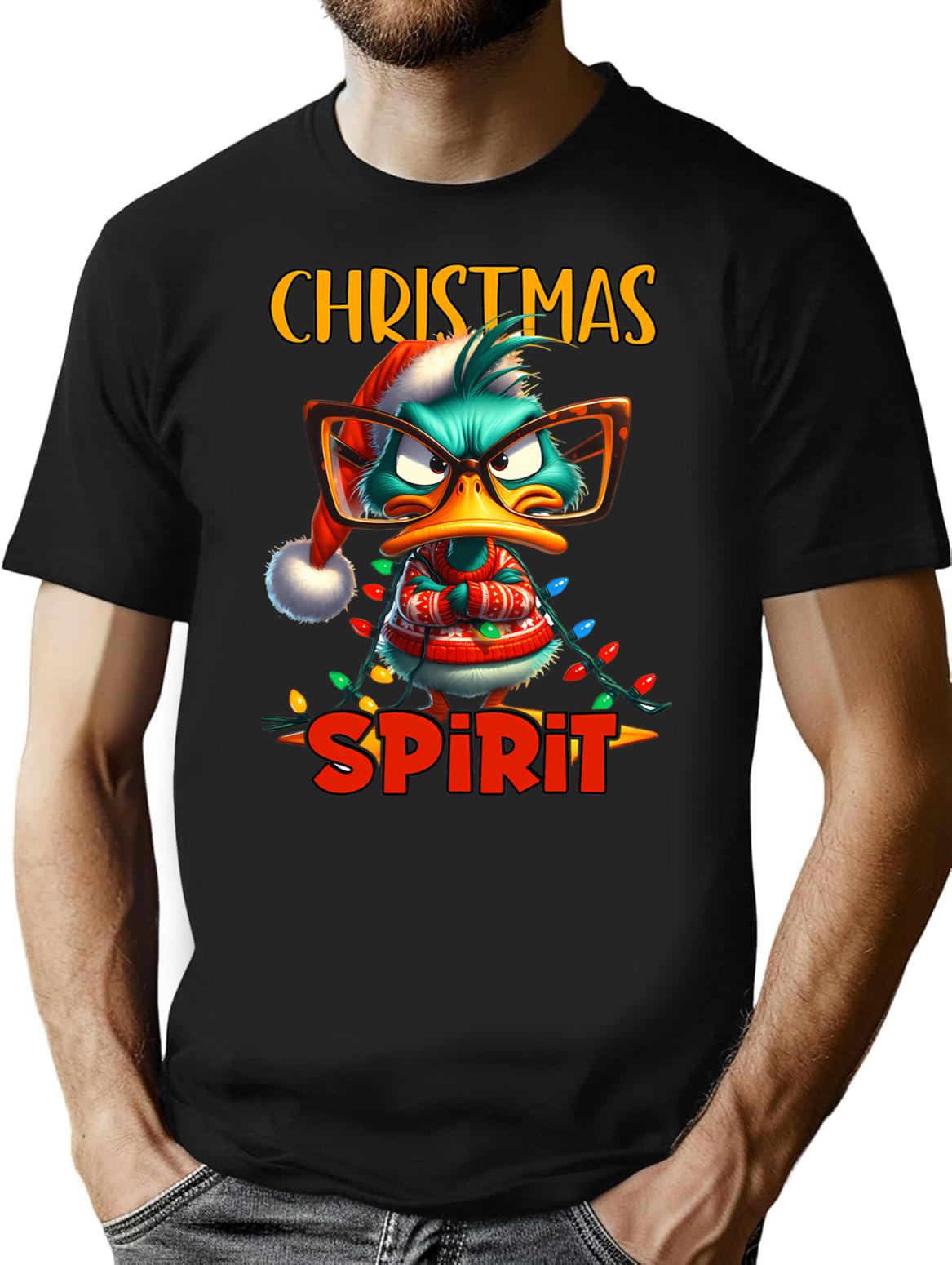 Christmas Spirit T-Shirt - Retro Graphic Tee for Men & Women - Black