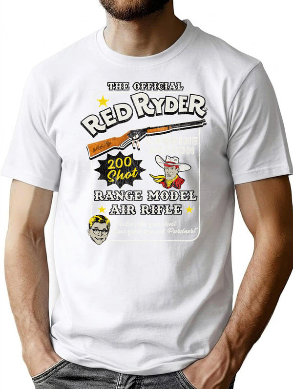 Christmas Story Official Red Ryder Carbine Action 200 Shot Range Model Air Rifle T-Shirt for Men & Women, T-Shirts Graphic Tee - White