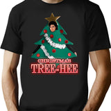 Christmas Tree-hee T-Shirt - Retro Graphic Tee for Men & Women - Black