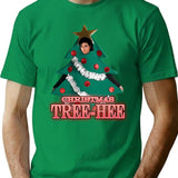 Christmas Tree-hee T-Shirt - Retro Graphic Tee for Men & Women - Green