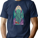 Church Of Cthulhu T-Shirt for Men & Women, T-Shirts Graphic Tee - Navy