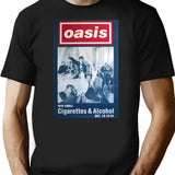 Cigarettes And Alcohol Minimalist T-Shirt - Retro Graphic Tee for Men & Women - Black