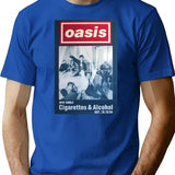 Cigarettes And Alcohol Minimalist T-Shirt - Retro Graphic Tee for Men & Women - Blue