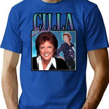 Cilla Black Homage Funny Uk Tv Legend 80's 90's Retro T-Shirt - Blue