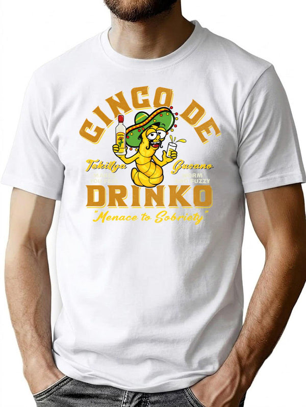 Cinco De Drinko T-Shirt for Men & Women, T-Shirts Graphic Tee - White