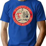 Cips Retro Sign - Electricity Will Kill You T-Shirt for Men & Women, T-Shirts Graphic Tee - Blue