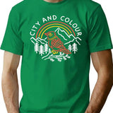 City And Colour Heritage Circle Graphic Vintage Styled Graphic For The Awesome Band T-Shirt - Green