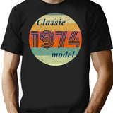 Classic 1974 Model Funny Turning 50 T-Shirt - Black