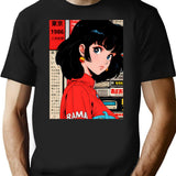 Classic Anime Retro Vintage Cute T-Shirt - Retro Graphic Casual Tee - Black