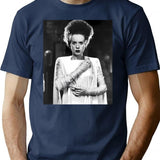 Classic Bride Of Frankenstein T-Shirt for Men & Women, T-Shirts Graphic Tee - Navy