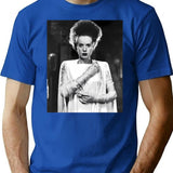 Classic Bride Of Frankenstein T-Shirt for Men & Women, T-Shirts Graphic Tee - Blue