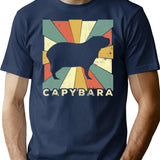 Classic Capybara Lover Vintage Retro Animal T-Shirt - Navy