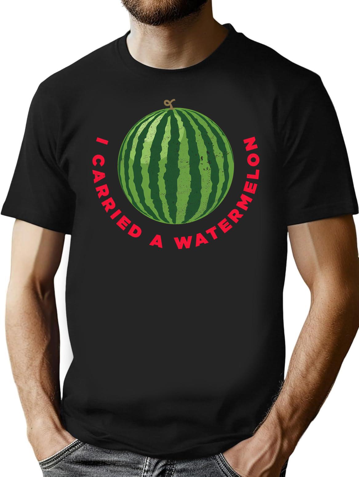 Classic I Carried A Watermelon Funny Vintage T-Shirt - Black