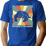 Classic Komodo Dragon Lover Vintage Retro Animal T-Shirt - Blue
