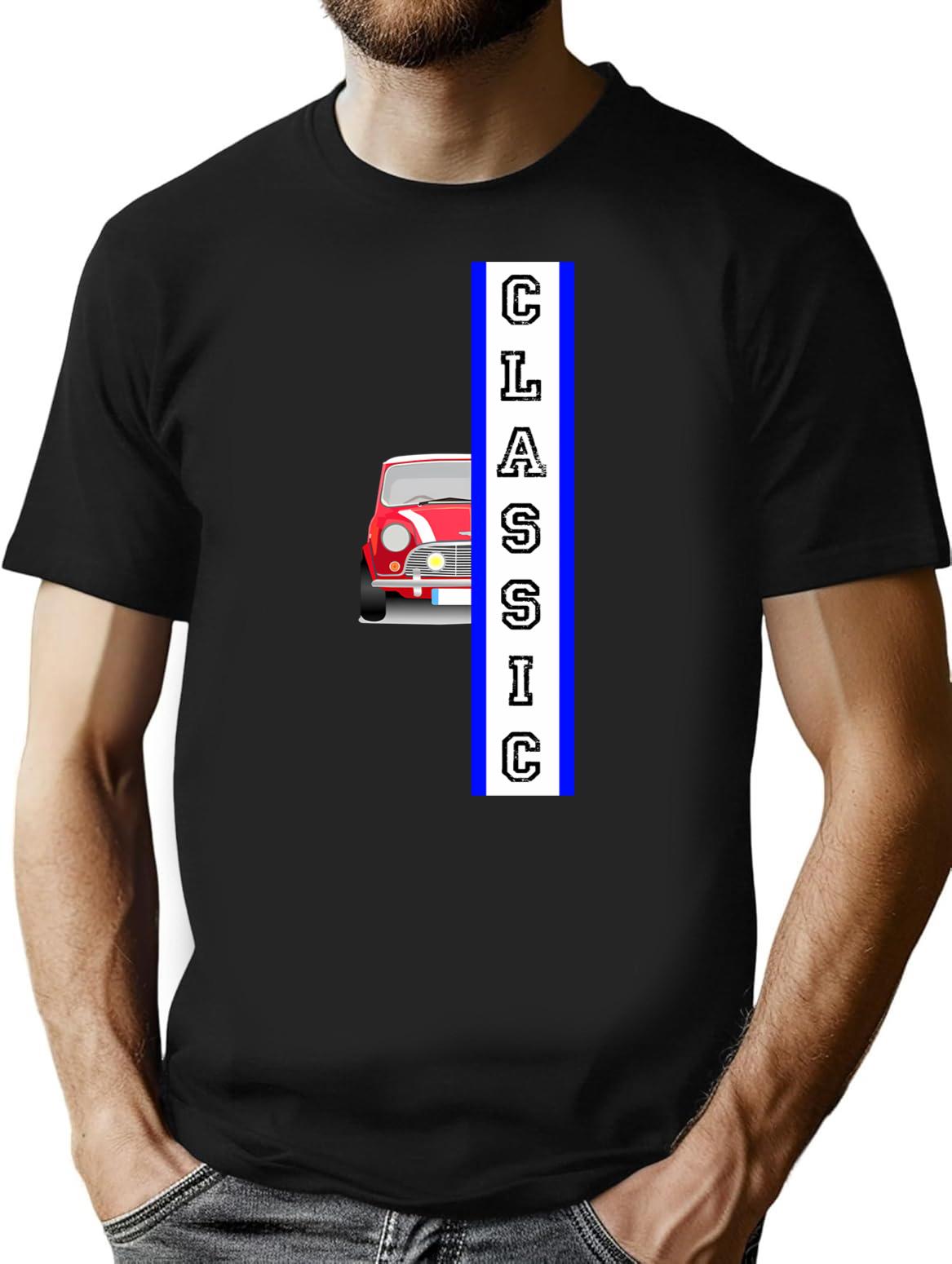 Classic Mini Cooper T-Shirt - Retro Graphic Tee for Men & Women - Black