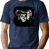 Classic Monsters Black White Pop T-Shirt for Men & Women, T-Shirts Graphic Tee - Navy