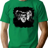 Classic Monsters Black White Pop T-Shirt for Men & Women, T-Shirts Graphic Tee - Green