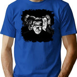 Classic Monsters Black White Pop T-Shirt for Men & Women, T-Shirts Graphic Tee - Blue