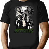 Classic Monsters T-Shirt for Men & Women, T-Shirts Graphic Tee - Black