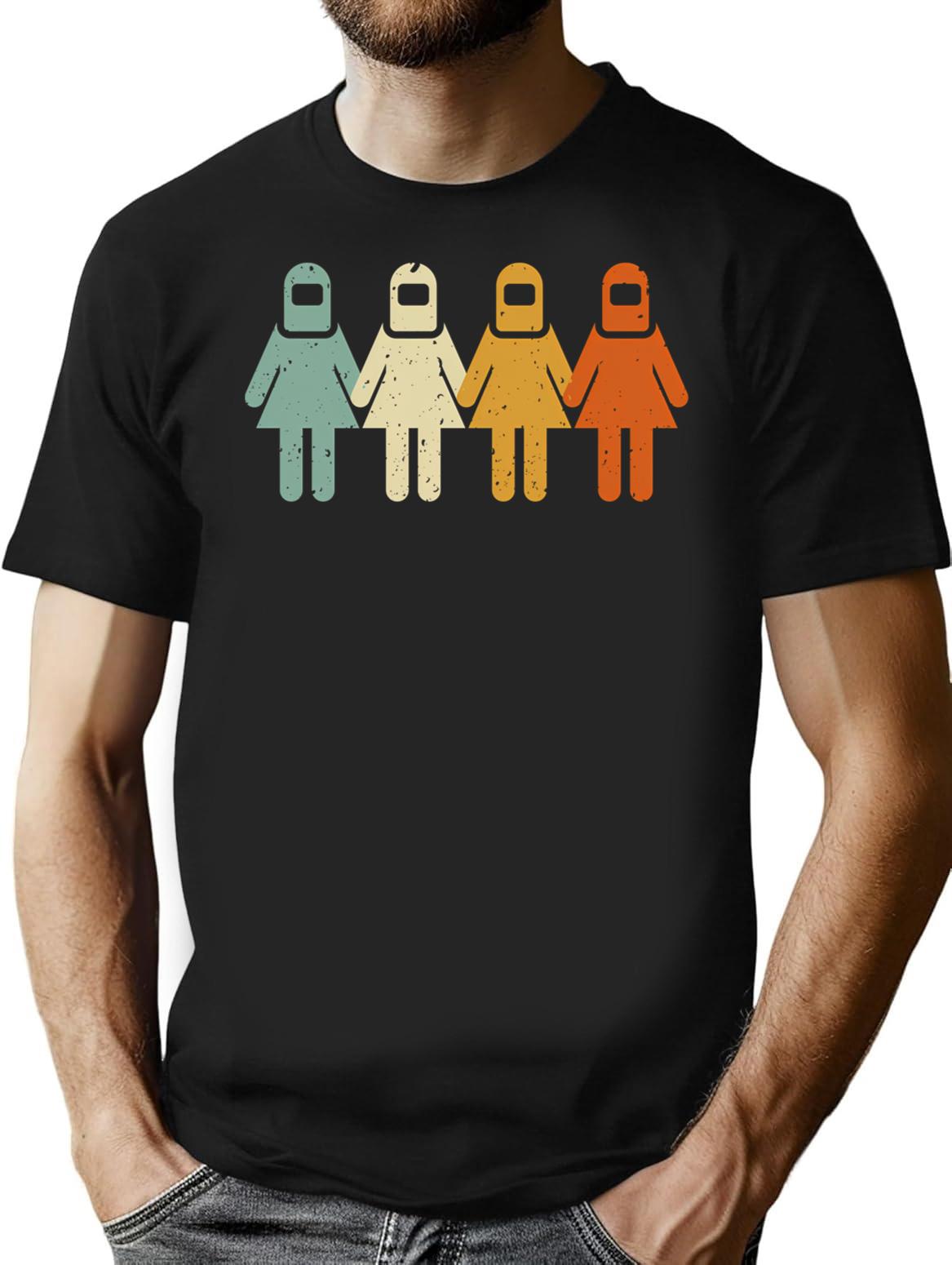 Classic Vintage Style Female Welder T-shirt Grunge Style - Black