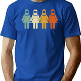 Classic Vintage Style Female Welder T-shirt Grunge Style - Blue