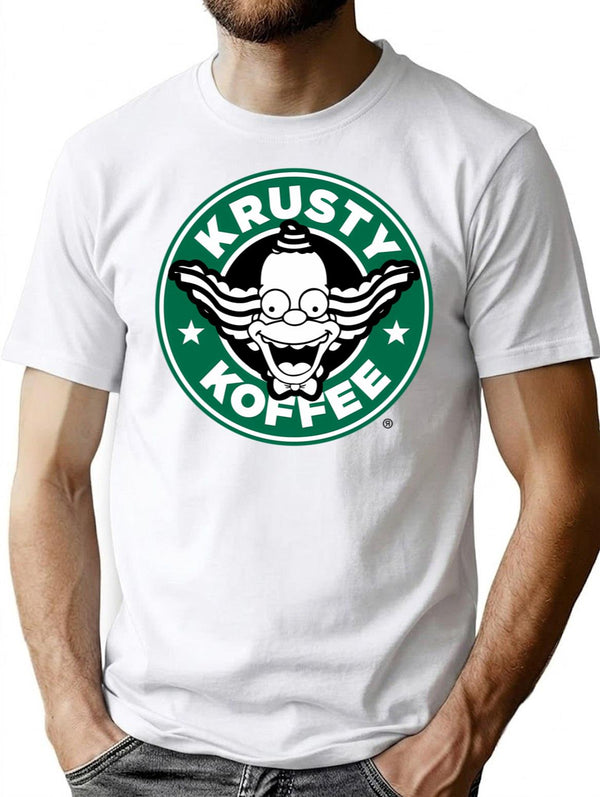 Clown Coffee Parody T-Shirt for Men & Women, T-Shirts Graphic Tee - White