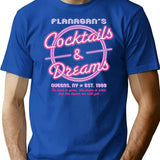 Cocktails Dreams Bar T-Shirt for Men & Women, T-Shirts Graphic Tee - Blue