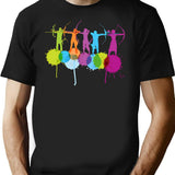 Color Splash Sport Archery T-Shirt for Men & Women, T-Shirts Graphic Tee - Black