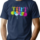 Color Splash Sport Archery T-Shirt for Men & Women, T-Shirts Graphic Tee - Navy