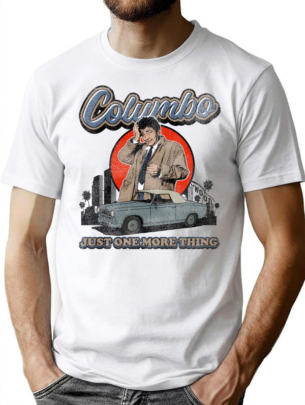 Columbo Detective Vintage Worn Out T-Shirt for Men & Women, T-Shirts Graphic Tee - White