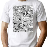 Comic Book Print White T-Shirt for Men & Women, T-Shirts Graphic Tee - White