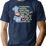 Conjunction Junction Conductor T-Shirt for Men & Women, T-Shirts Graphic Tee - Navy