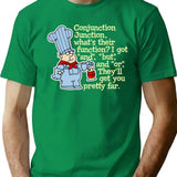 Conjunction Junction Conductor T-Shirt for Men & Women, T-Shirts Graphic Tee - Green