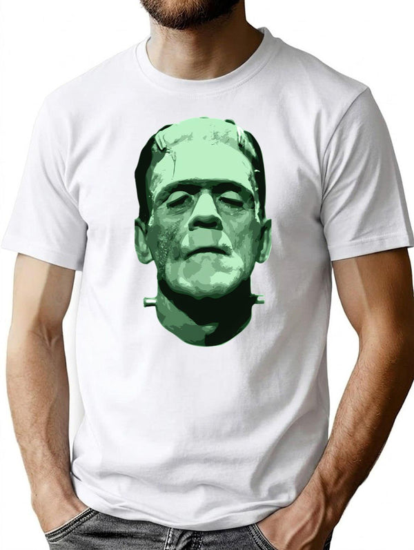 Cool Monster Face Halloween Costumes T-Shirt for Men & Women, T-Shirts Graphic Tee - White