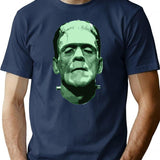 Cool Monster Face Halloween Costumes T-Shirt for Men & Women, T-Shirts Graphic Tee - Navy