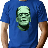 Cool Monster Face Halloween Costumes T-Shirt for Men & Women, T-Shirts Graphic Tee - Blue