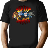 Cool Sharks T-Shirt for Men & Women, T-Shirts Graphic Tee - Black